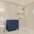 thumbnail image 2 of Ayna Decors Rooh 36 Inch Navy Blue Bathroom Vanity Cabinet Only, Brushed Nickel Hardware, AVR36NB0002L, 2 of 10