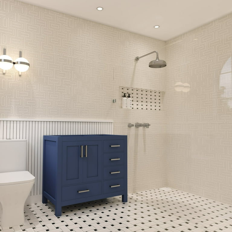 【nenn＊さま】【現行品】airricoプレミアム　dark blue Ayna Decors Rooh 36 Inch Navy Blue Bathroom Vanity Cabinet