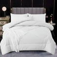 thumbnail image 2 of Alternative Comforter (White, King) - All Season Soft Quilted King Size Bed Comforter - Duvet Insert with Corner Tabs - Winter Summer Warm Fluffy, 66x90 inches, 2 of 7