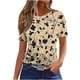 thumbnail image 1 of Camiseta de Manga Corta de Verano para Mujeres Delgada Moda Casual Impresa No Estructurada Cuello Redondo Mujer Manga Corta Tops Casual, 1 of 4