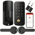 thumbnail image 1 of HLONK Smart Front Door Lock Set with 2 Handle  M1 Keyless Entry Door Lock Electronic Deadbolt Locks  Touchscreen Keypad Digital  with Levers Set  Auto Lock  App Control  Keys  Password Lo, 1 of 7