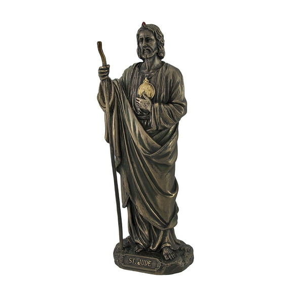 Veronese Design Traditional Resin St. Jude Statue Figurine -  Bronze 8 inch.