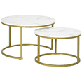 thumbnail image 1 of HOMCOM Ensemble de Tables Basses Gigognes Rondes, Tables d'Appoint pour Salon, 1 of 10
