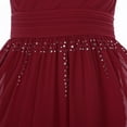 thumbnail image 6 of Zaldita Girls V-Neck Chiffon Sleeveless Junior Bridesmaid Dress Ruched A-Line Maxi Wedding Party Burgundy 6, 6 of 7