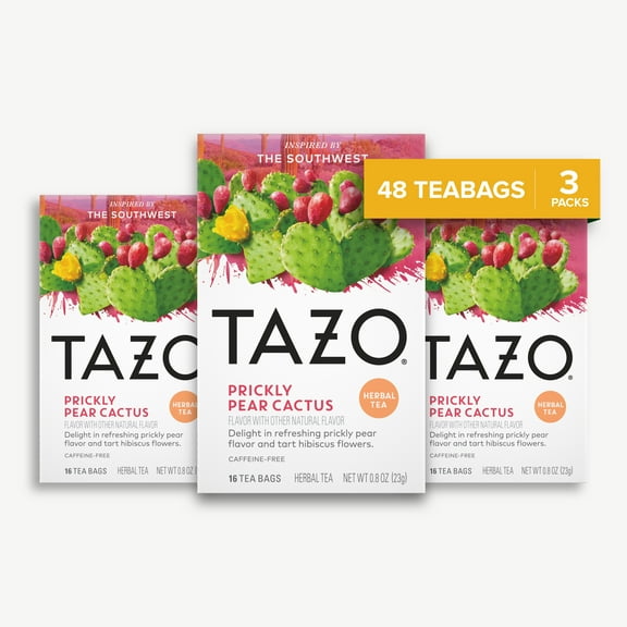 TAZO Prickly Pear Cactus Tea Bundle, 48 Tea Bags Total, Pack of 3