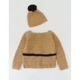 thumbnail image 3 of Woonie Handmade Crochet Full Sleeves Bear Face Detailing Sweater With Cap-Brown, 3 of 4
