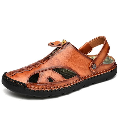 

Shaire Men S Sandals Outdoor Leather Closed Toe Beach Shoes