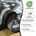 thumbnail image 6 of Balacho Floral Mosaic Boho Patchwork Quilted Faux Wool Area Rug, 4' x 6', Black, 6 of 8