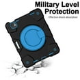 thumbnail image 4 of ELEHOLD Military Grade Shockproof Case For Apple iPad Air 11 (2024), Heavy Duty Protection Ring Stand Cover, Adjustable Angel, Detachable Shoulder Strap, Pencil Holder, Black+Blue, 4 of 11