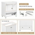 thumbnail image 3 of 30" Bathroom Vanity Without Sink, Base Only, Cabinet With Doors And Drawer, Solid Frame And Mdf Board, White, 3 of 9