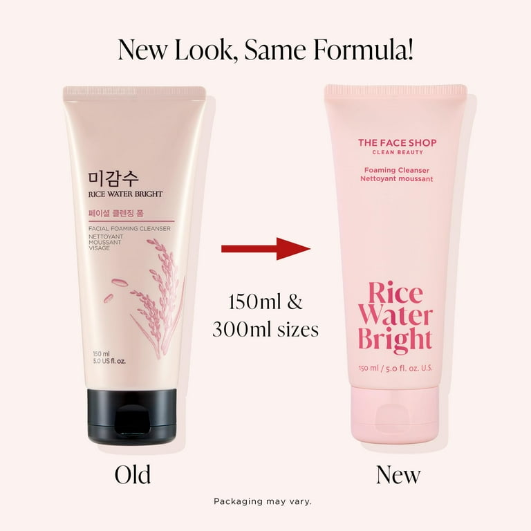 The Face Shop Rice Water Bright Foaming Cleanser 300ml| Vegan| Brightening | Rice Water | Hydrating | Rice Bran Oil | K-Beauty - Walmart.com