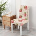 thumbnail image 4 of Dining Chair Covers Strawberry Pattern Set of 4 Fruity Red Berry Print Washable Polyester Stretch Slipcovers Removable Seat Protector for Summer Home, 4 of 7