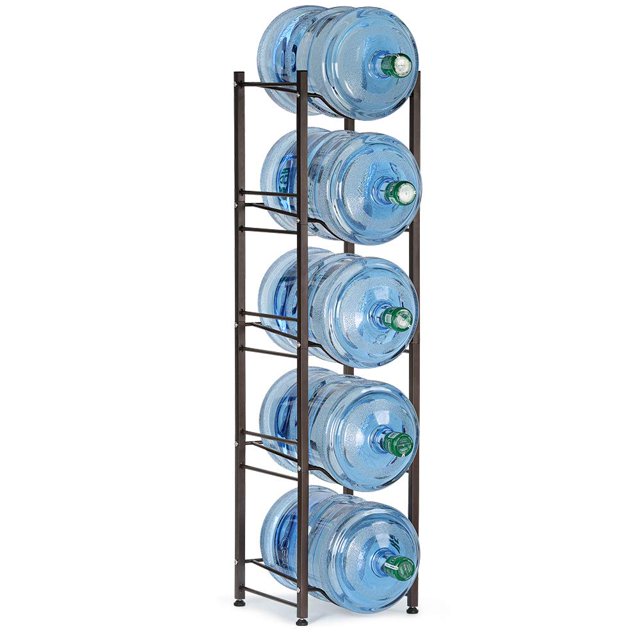 Soporte para jarras de agua LIANTRAL, 5 galones, 5 niveles, acero marrón
