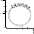 thumbnail image 4 of JewelMore 1 Carat (ctw) 14K White Gold Round Diamond Ladies 5 Five Stone Wedding Anniversary Stackable Ring Band, 4 of 6