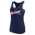 thumbnail image 2 of Women's Fanatics Navy New England Patriots Wordmark Logo Racerback Scoop Neck Tank Top, 2 of 3
