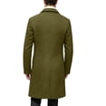 thumbnail image 4 of Mens Trench Coat Slim Fit Notched Collar Fall Winter Single Breasted Pea Coat Warm Soft Overcoat, 4 of 5