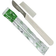 #21 Stainless Steel Blade Disposable Plastic Scalpel with Protective Cap : ( Pack of 10 Scalpels ) (ToolUSA: PL-06121-Z10)