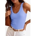 thumbnail image 3 of PRETTYGARDEN Womens Summer Sleeveless Tank Tops V Neck Ruffle Lightweight Ribbed Knit Shirt Casual Going Out Top, 3 of 9