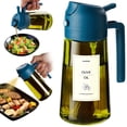 thumbnail image 1 of TrendPlain Dispensador de Aceite de Vidrio 16oz con Atomizador, Pulverizador de Aceite de Oliva para Cocina con Etiquetas, Tapa Azul Marino, 1 of 5