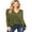 Classic Olive, variant on Double Zero Women's Long Sleeve Surplice V-Neck Blouse (L, Cream)