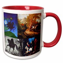 3drose, Headless Horseman Collage, 11oz Two-tone Red Mug