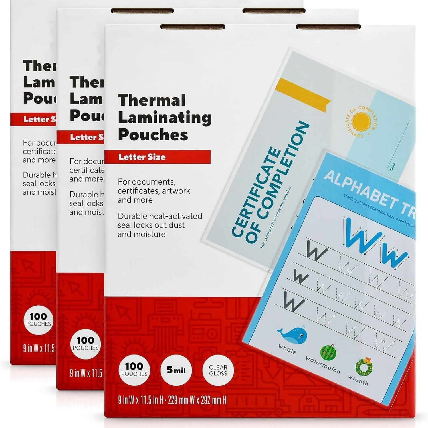 Thermal Laminating Pouches Letter 300 Pack