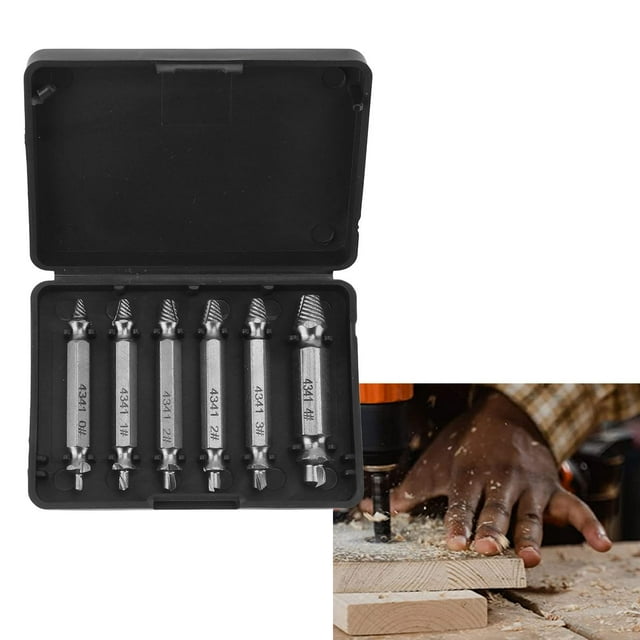 Juego De Extractores De Tornillos Dañados De 6 Piezas, Extractor De Tuercas Peladas De Acero De Alta Velocidad 4341 Para Pernos, Tuercas Y Tornillos Dañados, Congelados, Oxidados