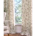 thumbnail image 4 of Cortinas Jinchan de lino floral, 213 x 213 cm, estampado de mariposas, color topo, 4 of 8
