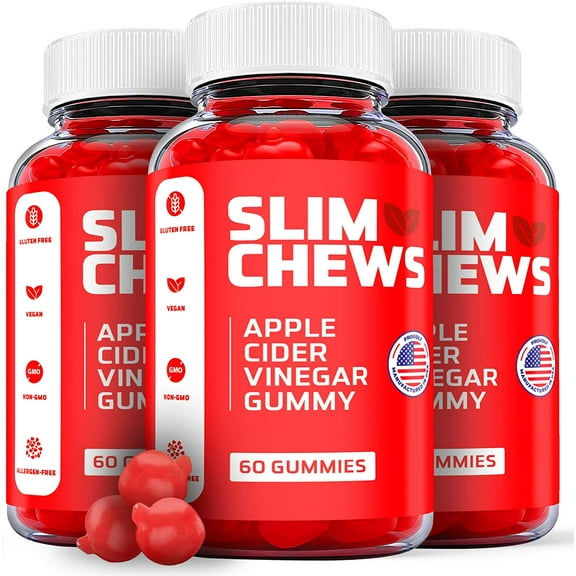 (3 Pack) Slim Chews Keto ACV Gummies - Supplement for Weight Loss - Energy & Focus Boosting Dietary Supplements for Weight Management & Metabolism - Fat Burn - 180 Gummies