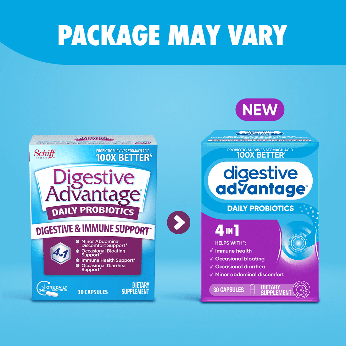 Digestive Advantage Daily Probiotic Capsules, 30 ct (Pack of 3)