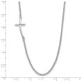 thumbnail image 3 of Auriga 925 Sterling Silver Rh-plated Off-Set Sideways Curved Cross Necklace for Women 17", 3 of 6