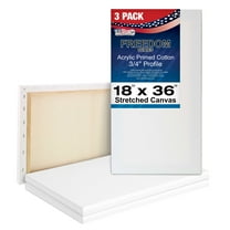 U.S. Art Supply 18" x 36" Professional Quality Acid Free Stretched Canvas 3-Pack - 3/4 Profile 12 Ounce Primed Gesso