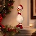 thumbnail image 4 of Christmas Resin Duck Statue With Santa Hat And Snowflake Glasses, Desktop Holiday Decoration For Shelf Display, 4 of 6
