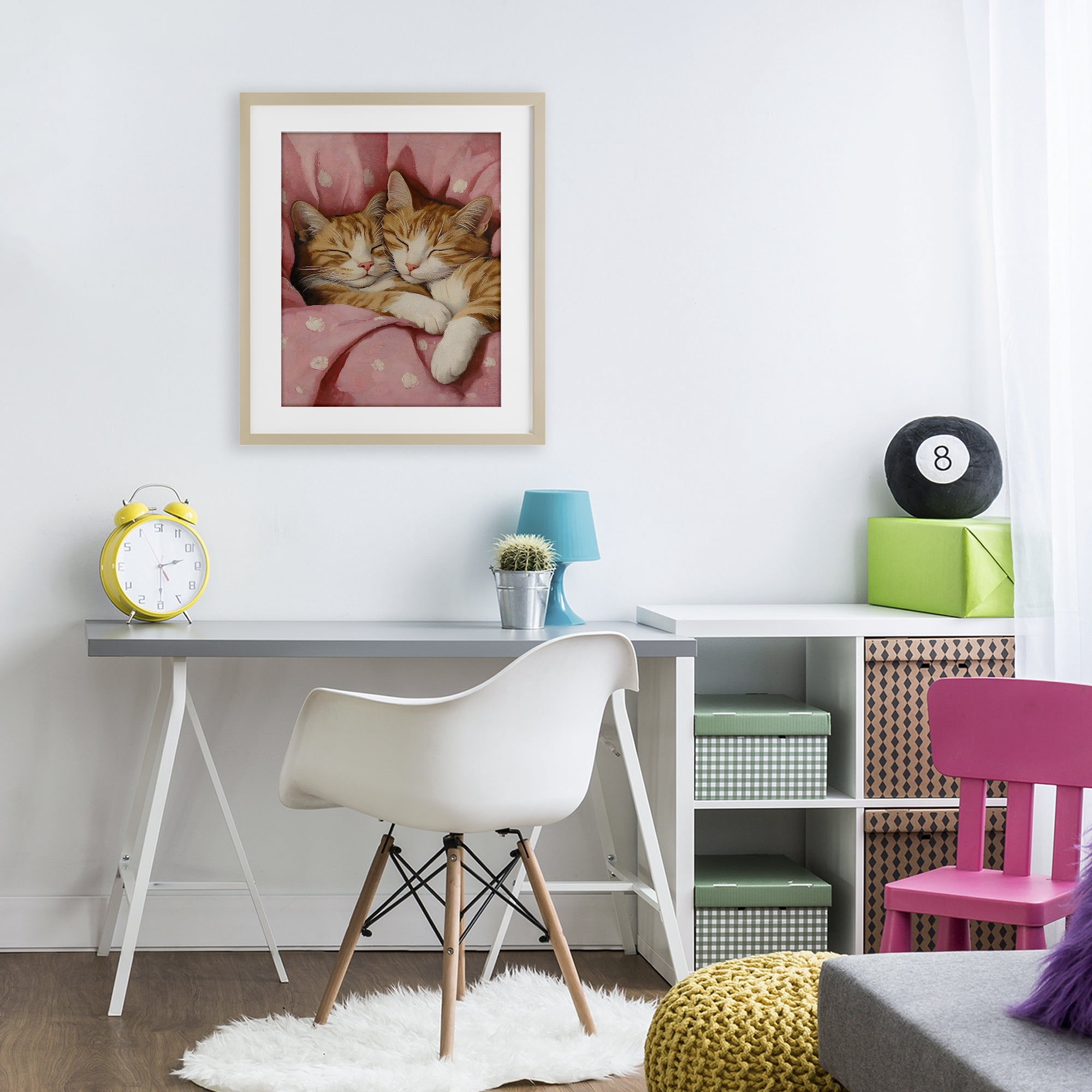 Stupell Industries Sleeping Orange Cats Embrace Birch Framed Print Under Glass, design by The Prints Vibe