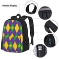 thumbnail image 3 of Pofeuu Mardi Gras Print Backpack Travel Backpacks With Lunch Bag Pencil Bag Set 3 pcs Set Cartoon Backpack, 3 of 7