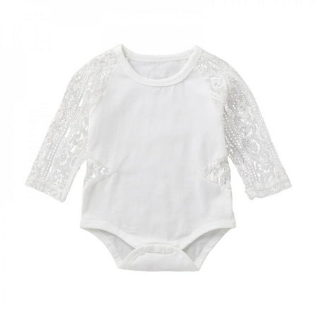 

0-24M Infant Baby Long Sleeve Lace Rompers Kids Girls Bodysuit Jumpsuitborn Clothes
