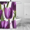 thumbnail image 4 of Purple Tulip Shower Curtain 72X72In For Bathroom, Waterproof Fabric Quick Dry Soft Decoration Set, 4 of 5