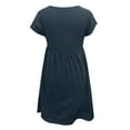thumbnail image 5 of Summer Dresses for Women, Womens Dresses,Women's Casual Short Sleeve Elastic Waist Dress Round Neck Solid Loose Flowy Comfortable Summer Outfit, 5 of 6