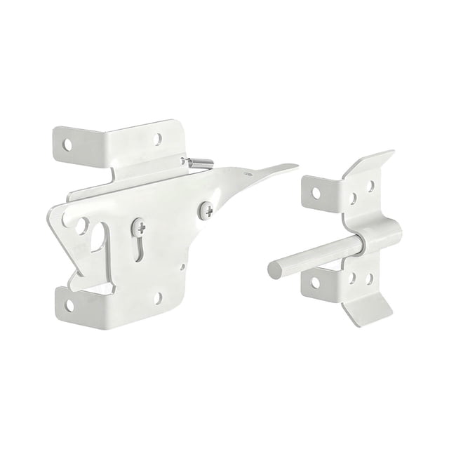 Luzkey Garden Gate Latch Hardware ,Stability, Sturdy Outdoor Versatile Simple Setup Decor Reliable Locking DIY Heavy Duty Attachment White