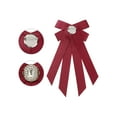 thumbnail image 3 of INSPIRE CHIC Women's Ribbon Brooch Bowknot Pre Tied Bow Ties with Rhinestone, 3 of 5