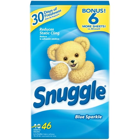 Snuggle Fabric Softener Dryer Sheets, Blue Sparkle, 46 Count