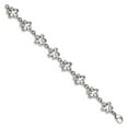 thumbnail image 3 of Stainless Steel Bracelet Fancy Women's mm 7.5 in Polished Flower Link 7.5in, 3 of 5