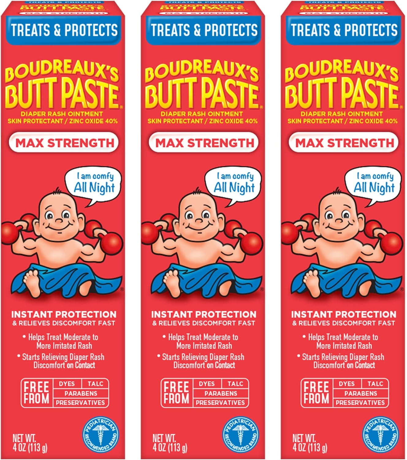 Boudreaux's Butt Paste Maximum Strength Diaper Rash Ointment, 4 Ounce ...