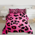 thumbnail image 2 of Castle Fairy Old Fashion Cheetah Print Bedding Comforter Set 2pcs for Kids Teens Girls,Black Pink Leopard Print Twin Comforter Sets Microfiber,Dreamy Princess Breathable Bedding Set, 2 of 8