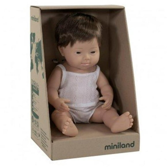 Miniland 31170 Baby Doll Caucasian Boy with Down Syndrome 15&quot;