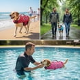 thumbnail image 6 of Pet Dog Cat Life Jacket High Visibility Adjustable Flotation Safety Vest for Swimming Boating, Summer Outdoor Water Sport All Breeds Pink M, 6 of 7