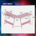 thumbnail image 3 of FDW L Shaped Desk Corner Gaming Desk with Large Desktop Studying Working Desk, Pink, 3 of 7