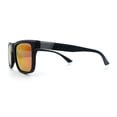 thumbnail image 6 of Polarized Mens Refined Rectangle Color Mirror Sport Horn Rim Sunglasses Black - Fuchsia Mirror, 6 of 8