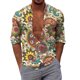 thumbnail image 1 of Camisas s Para Hombre Manga Larga Camisas estampadas informales de manga larga para otoño e invierno para hombre, blusas superiores a la (Yellow, M), 1 of 5