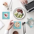 thumbnail image 1 of RYLABLUE Merry Christmas Santa Claus Set of 4 Coaster for Drinks, Absorbent Ceramic Stone Coasters Cup Mat with Cork Base for Home Kitchen Room Coffee Table Bar Decor, 1 of 4
